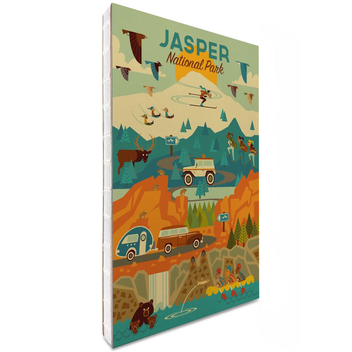Lined 6x9 Journal, Jasper National Park, Canada, Geometric, Lay Flat, 193 Pages, FSC paper