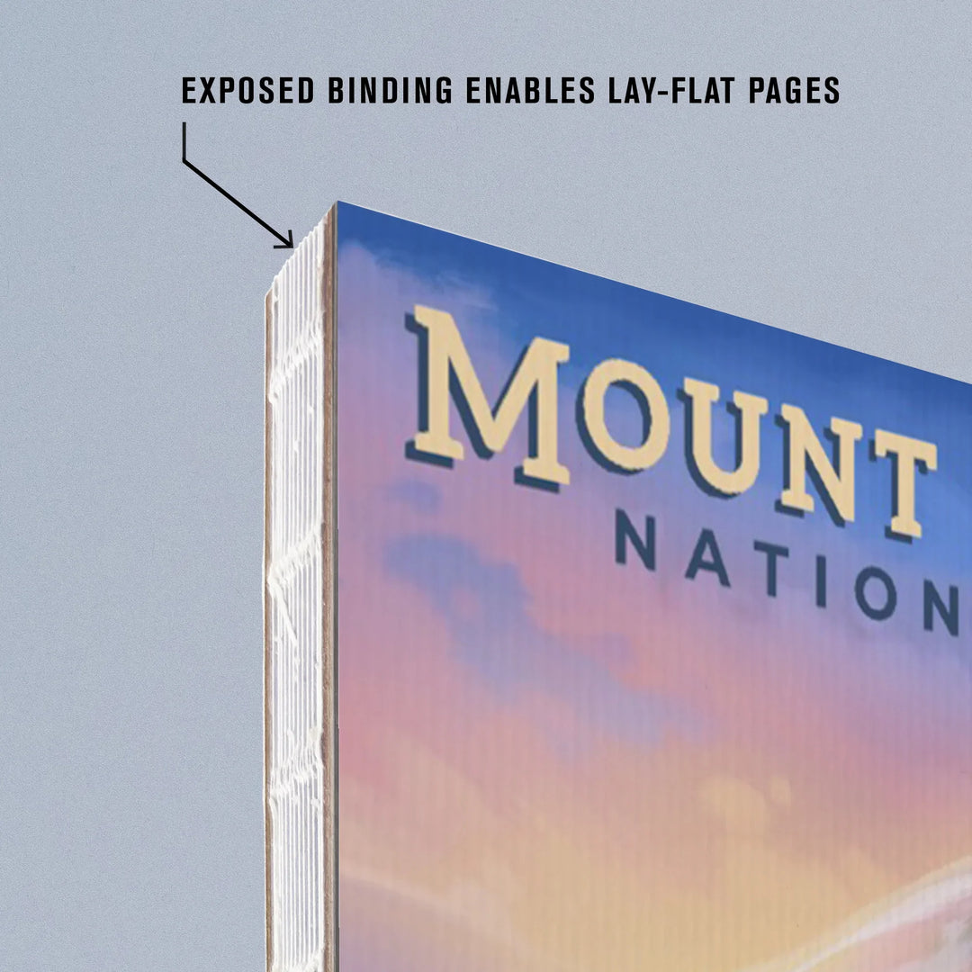 Lined 6x9 Journal, Mount Rainier National Park, Washington, Oil Painting, Lay Flat, 193 Pages, FSC paper