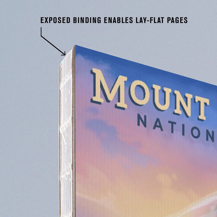 Lined 6x9 Journal, Mount Rainier National Park, Washington, Oil Painting, Lay Flat, 193 Pages, FSC paper