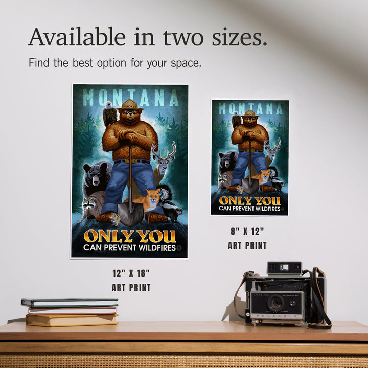 Montana, Smokey Bear and Friends, Only You Can Prevent Wildfires, Art & Giclee Prints