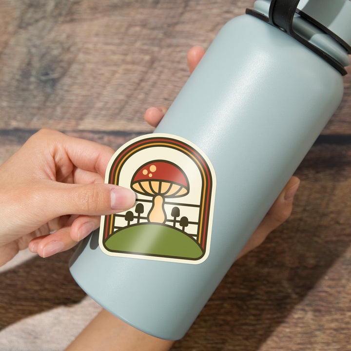 Simple, Mushrooms, Vinyl Sticker