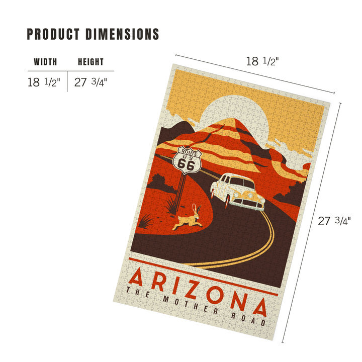 Arizona, Route 66, Mother Road, Simplified, Jigsaw Puzzle