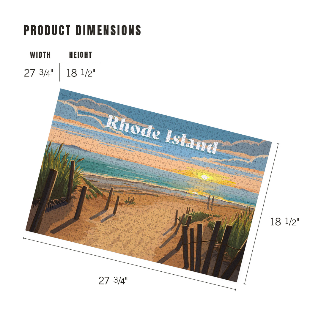 Rhode Island, Painterly, Sand Soul Sun, Beach Path, 1000 Piece Jigsaw Puzzle