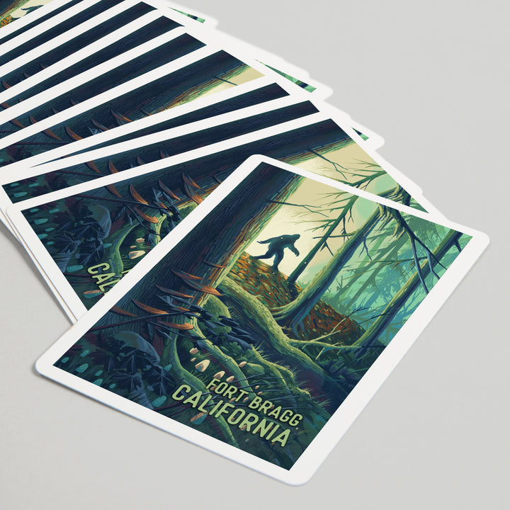 Playing Cards, Fort Bragg, California, Wanderer, Bigfoot in Forest, 52 Card Deck with Jokers in Box, Unique Art