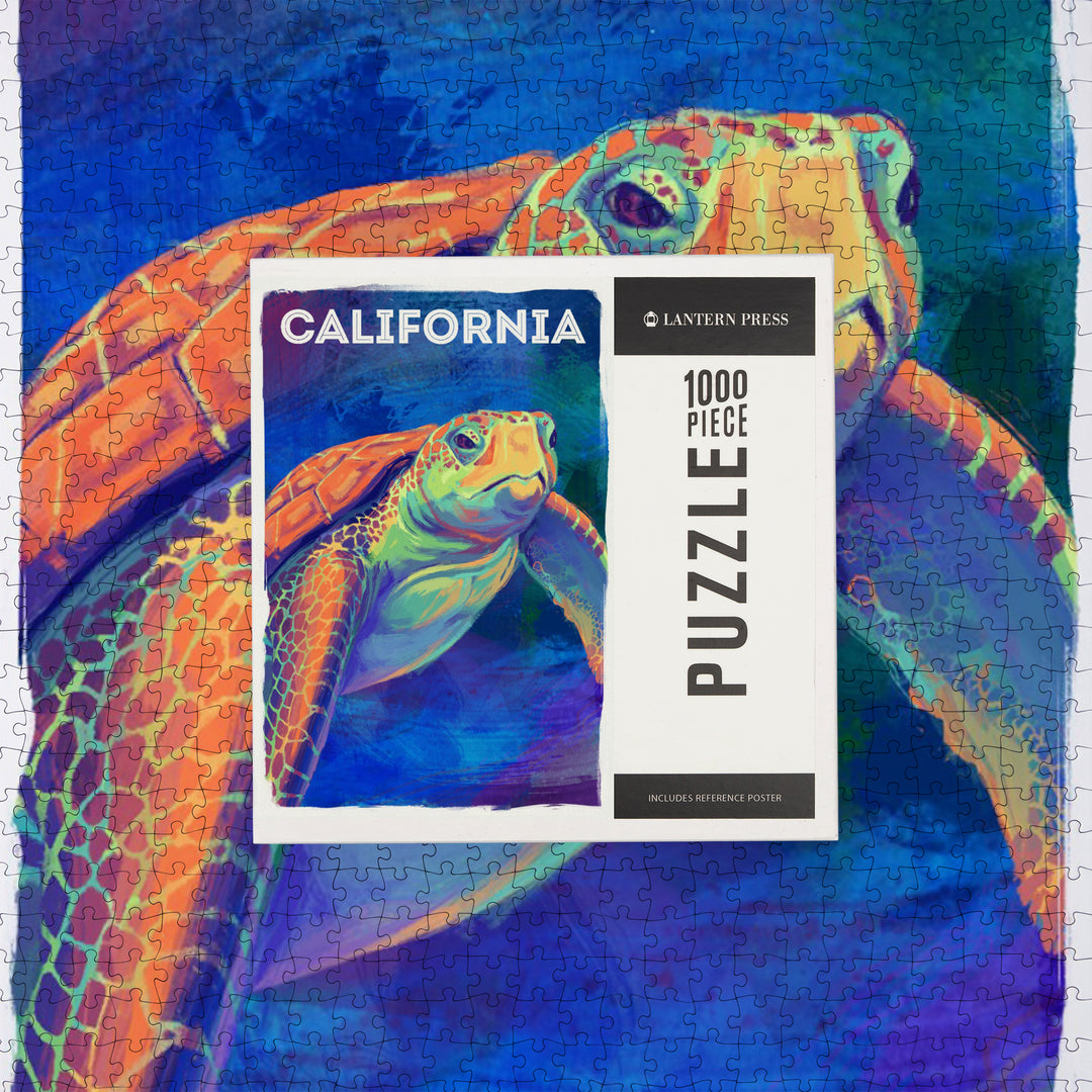 California, Vivid, Sea Turtle, Jigsaw Puzzle