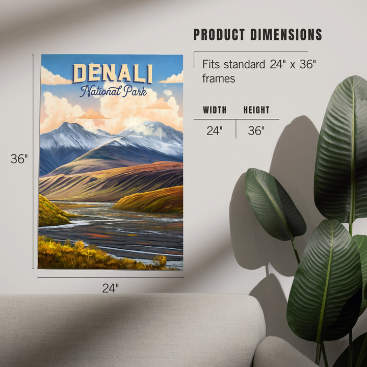 Denali National Park and Preserve, Alaska, Oil Painting, Art & Giclee Prints