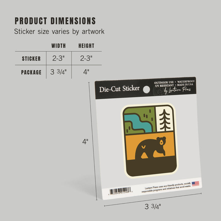 Simple Vector, Black Bear, Vinyl Sticker