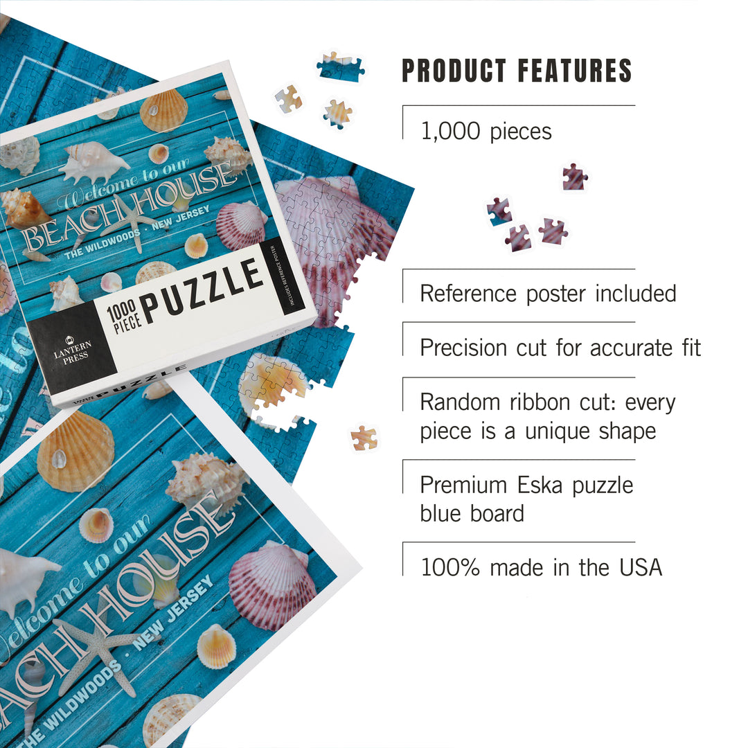 Wildwood, New Jersey, Photography, Seashells, Welcome to Our House, 1000 Piece Jigsaw Puzzle