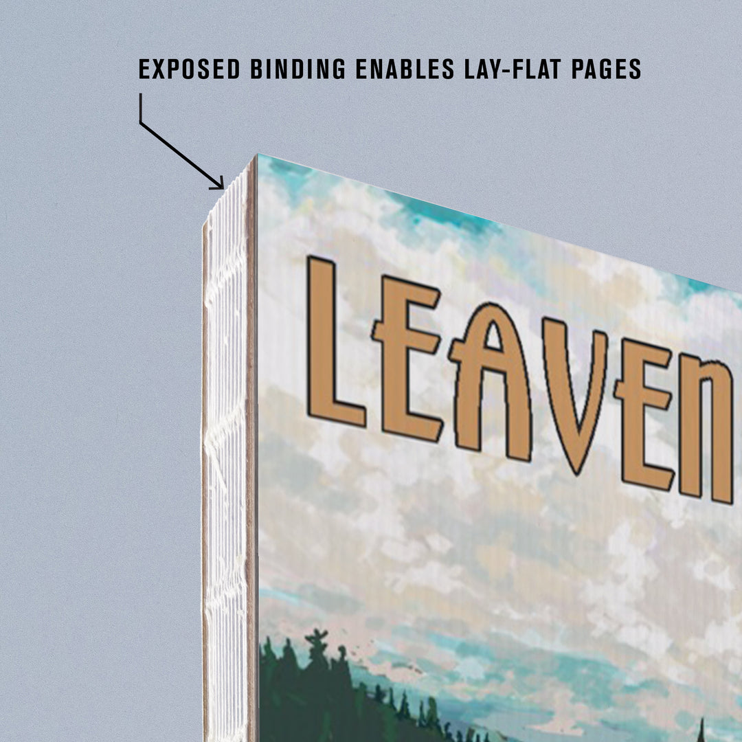 Lined 6x9 Journal, Leavenworth, Washington, Camper Van, Evergreens, Lay Flat, 193 Pages, FSC paper
