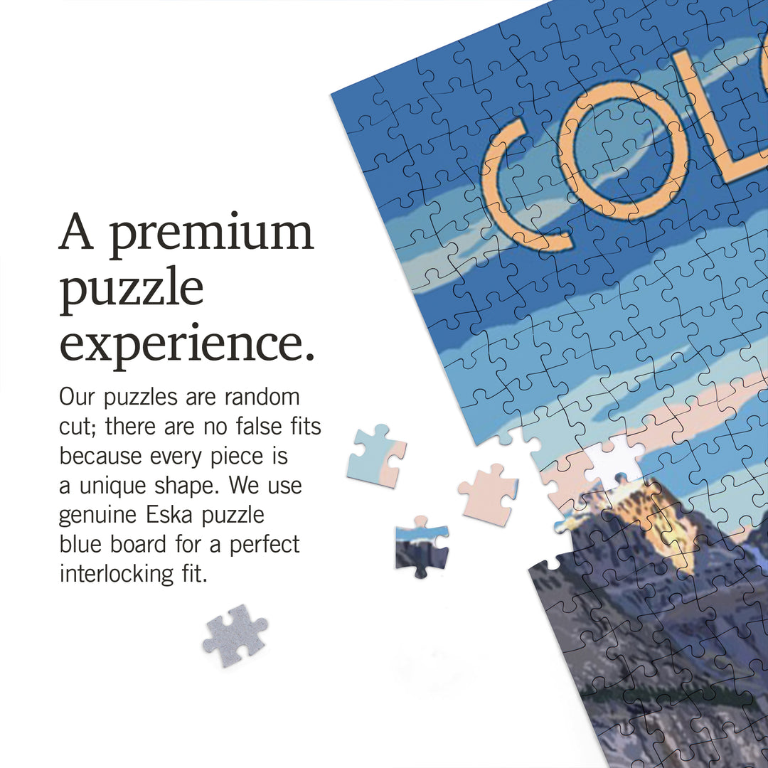 Denver, Colorado, Mountains With Elk at River, 1000 Piece Jigsaw Puzzle