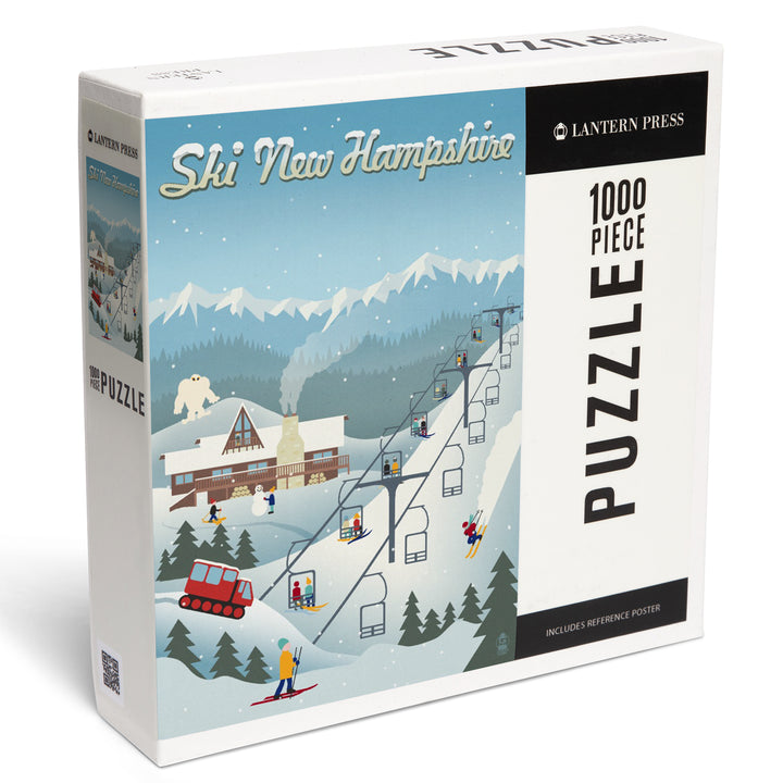 New Hampshire, Retro Ski Resort, 1000 Piece Jigsaw Puzzle