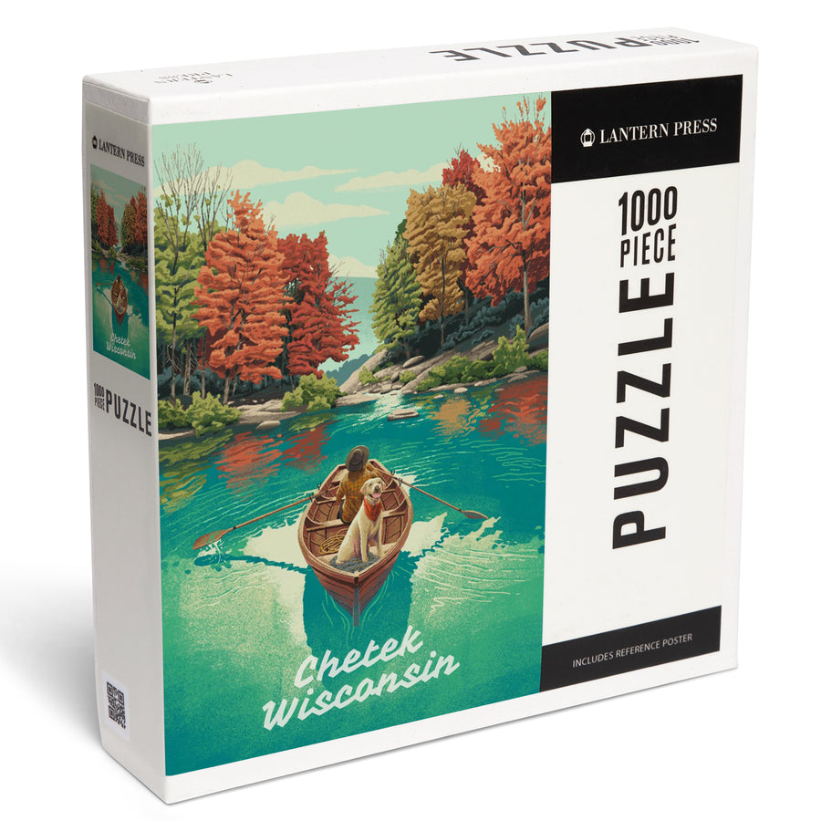 Chetek, Wisconsin, Quiet Explorer, Boating, Mountain, Jigsaw Puzzle - Lantern Press