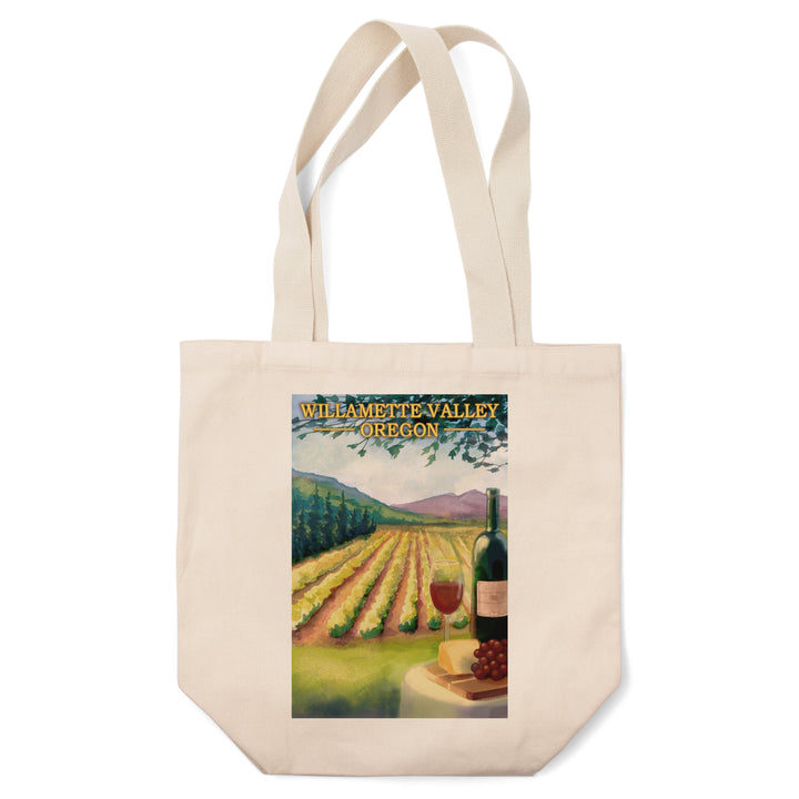 Willamette Valley, Oregon, Wine Country, Lantern Press Artwork, Tote Bag