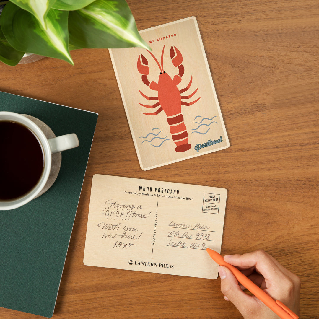 Portland, Maine, You're My Lobster, Color Block, Wood Sign and Postcards