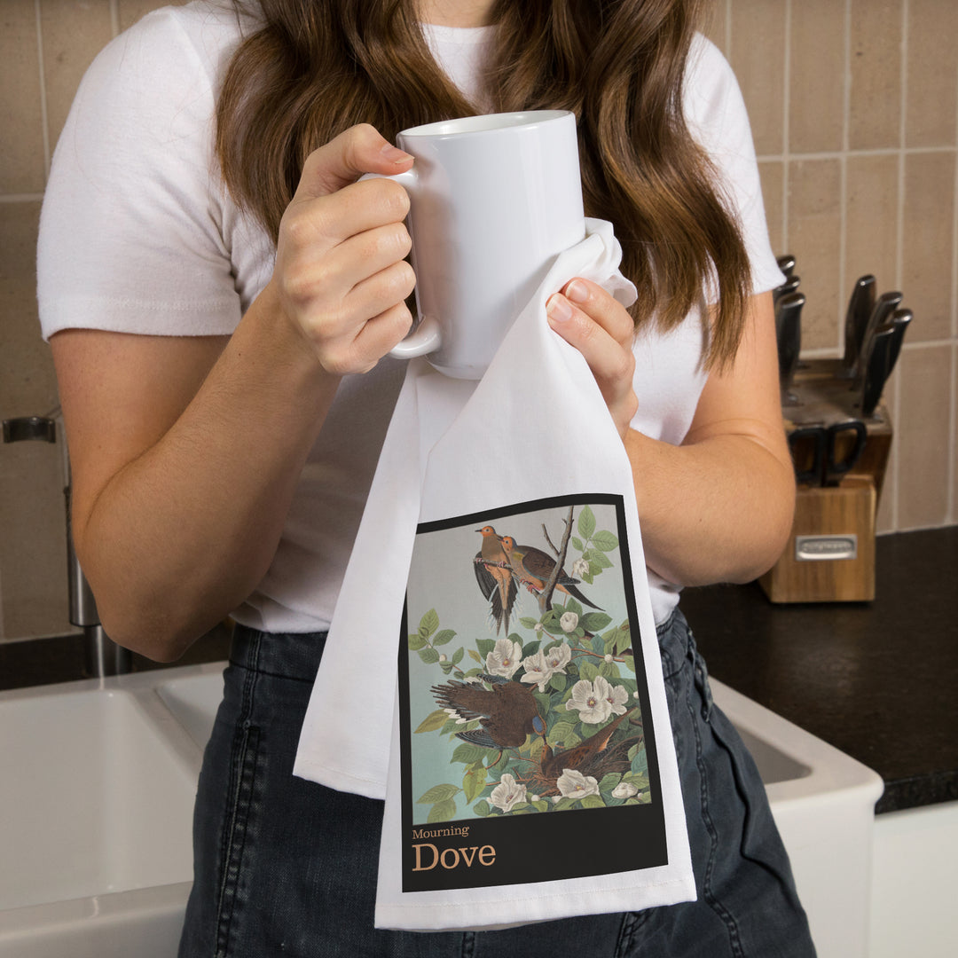 Audubon Birds North America Mourning Dove, Organic Cotton Kitchen Tea Towels