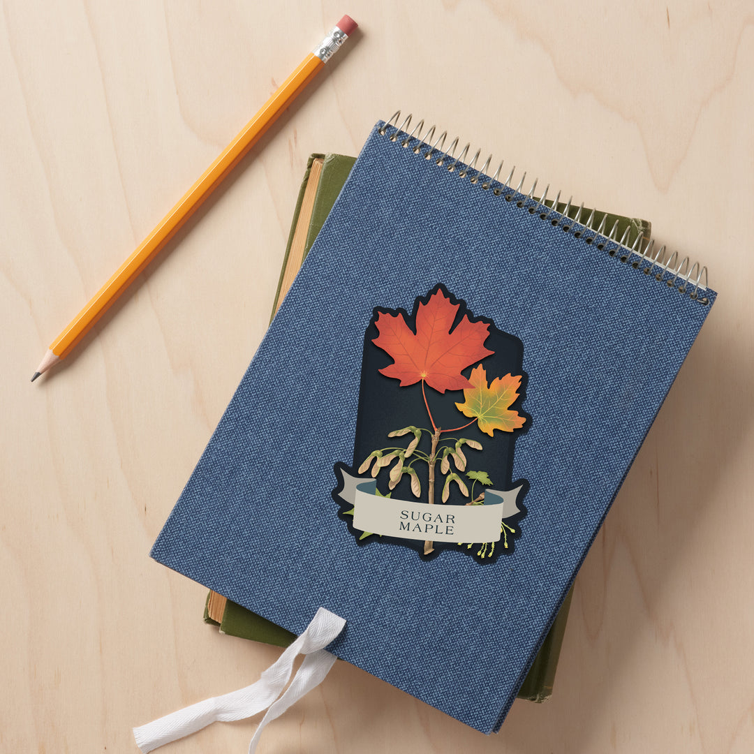 Vintage Flora Noir, Sugar Maple, Vinyl Sticker
