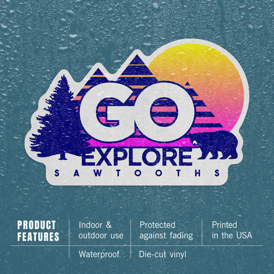 Sawtooth Mountains, Go Explore, Contour, Vinyl Sticker