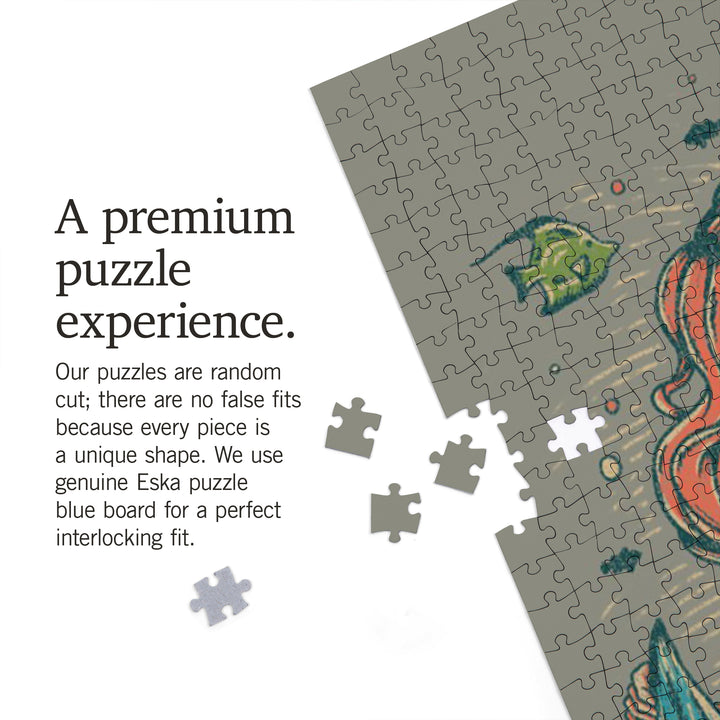 San Francisco, California, Mermaid and Anchor, Ocean Floor Scene, 1000 Piece Jigsaw Puzzle