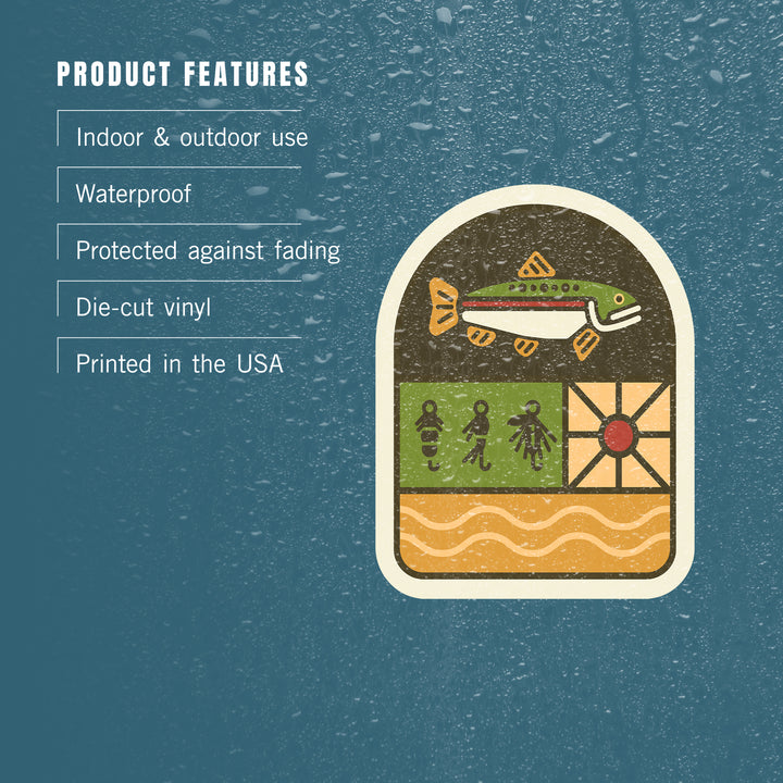 Simple Vector, Trout Fishing, Vinyl Sticker