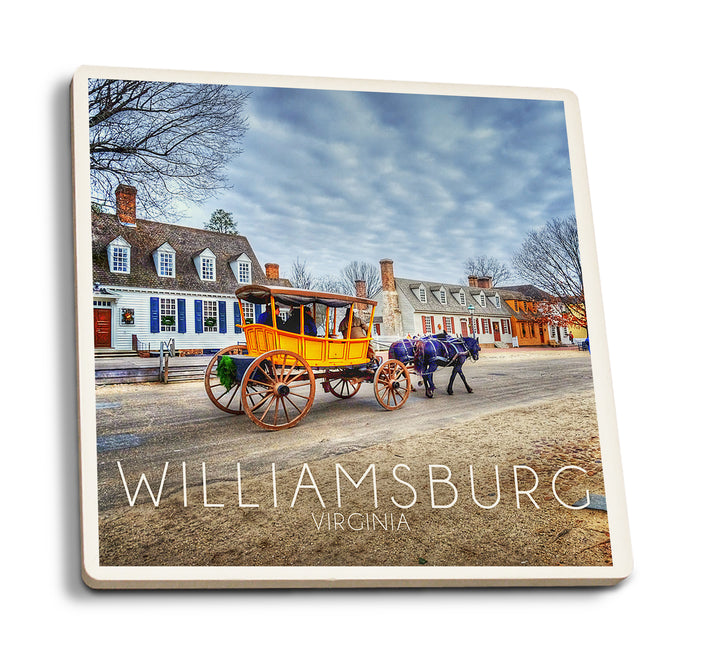 Williamsburg, Virginia, Horse and Buggy, Coaster Set
