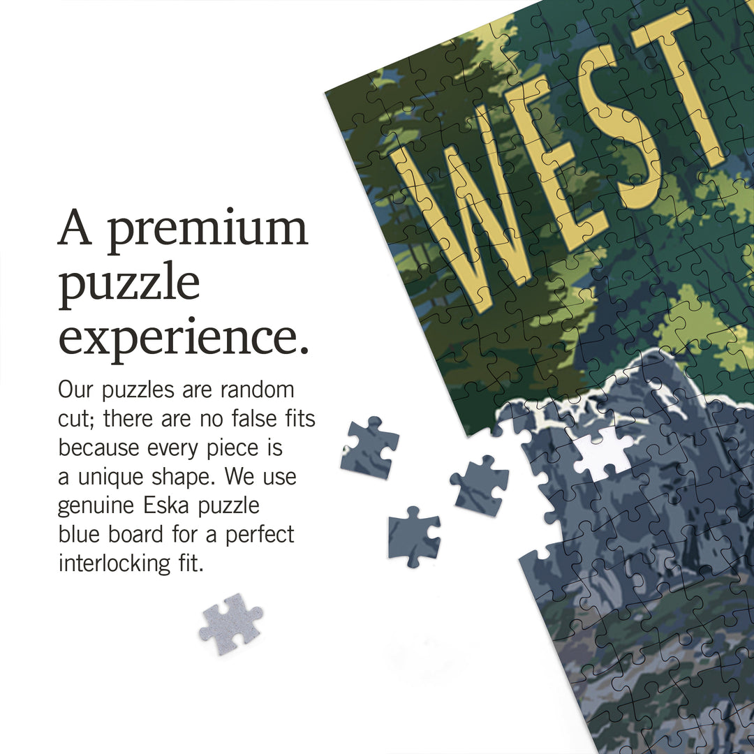 West Virginia, Waterfall and Bears, Jigsaw Puzzle