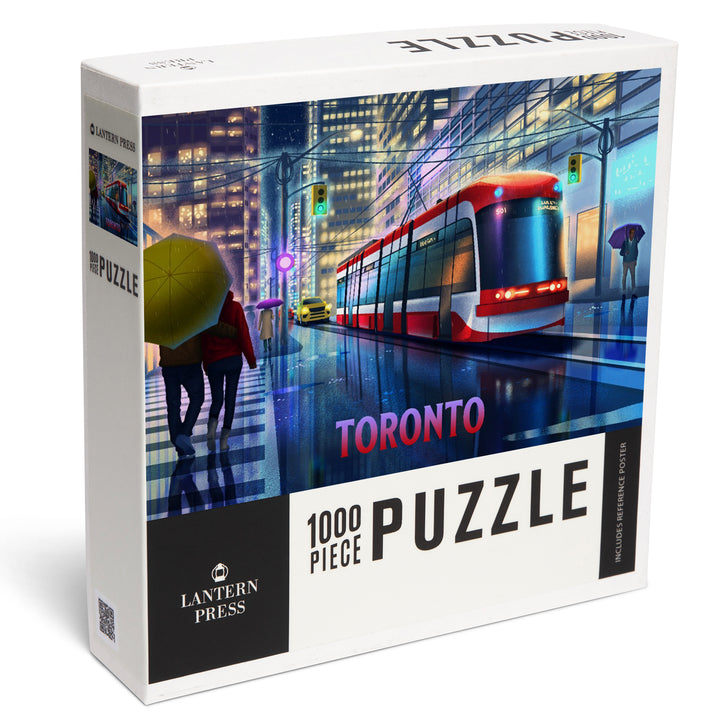 Toronto, Ontario, Lithograph, Toronto Streetcar, Jigsaw Puzzle