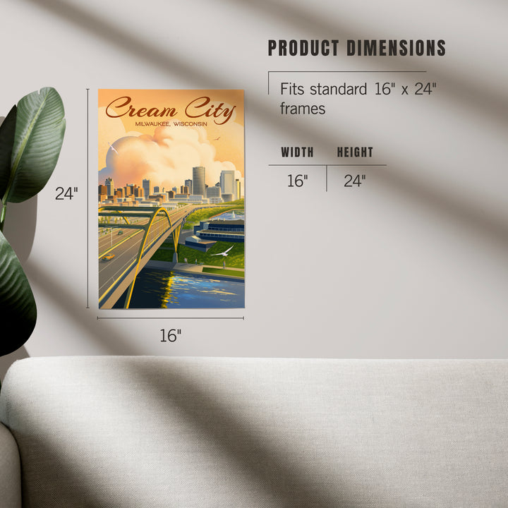 Milwaukee, Wisconsin, Lithograph City Series, Cream City, Art & Giclee Prints