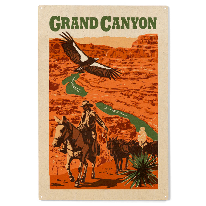 Grand Canyon National Park, Arizona, Woodblock, Wood Sign and Postcards