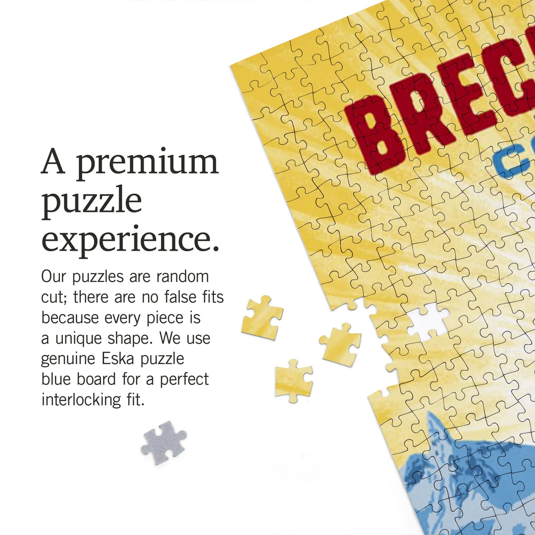Breckenridge, Colorado, Painterly, Ski Patrol with Avalanche Dog, 1000 Piece Jigsaw Puzzle