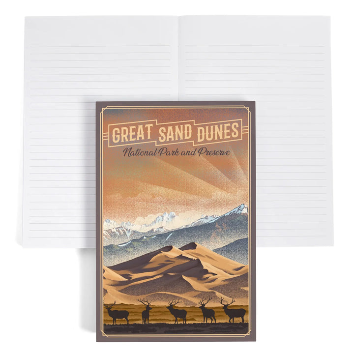 Lined 6x9 Journal, Great Sand Dunes National Park and Preserve, Lay Flat, 193 Pages, FSC paper