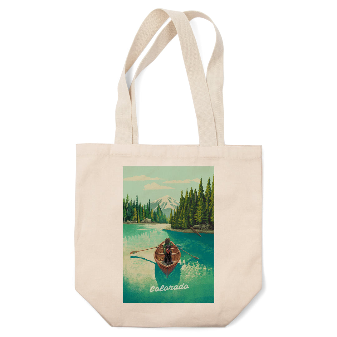 Colorado, Quiet Explorer, Boating, Mountain, Tote Bag - Lantern Press