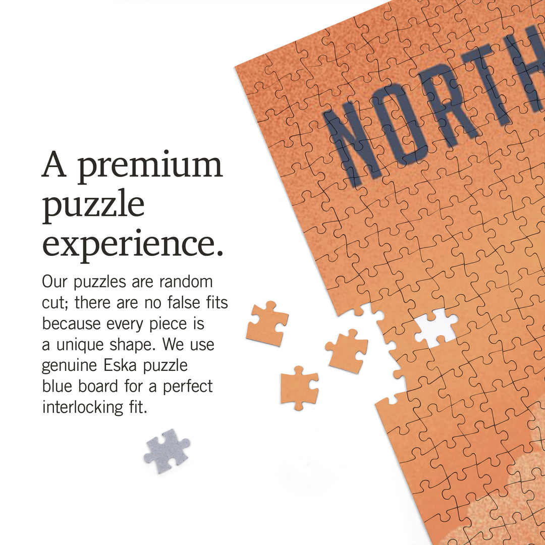 North Carolina, Black Bear, Litho, 1000 Piece Jigsaw Puzzle