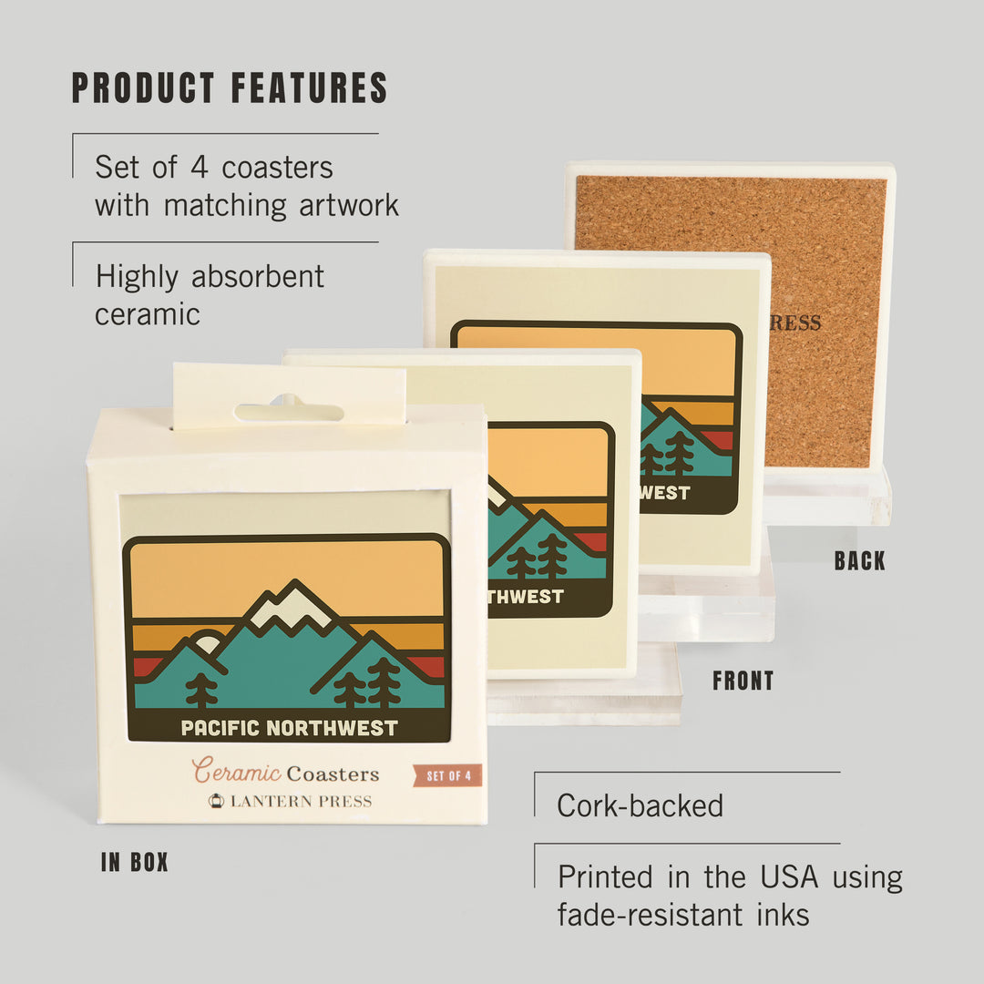 Pacific Northwest, Simple, Mountain Range, Coasters