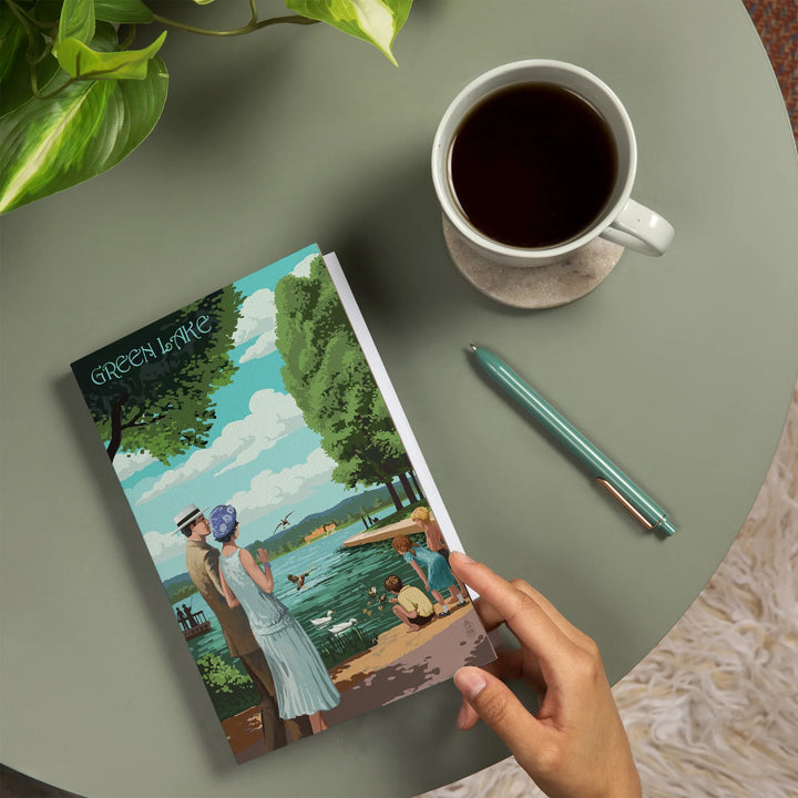 Lined 6x9 Journal, Seattle, Washington, Green Lake Pathway, Lay Flat, 193 Pages, FSC paper