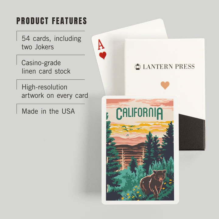 Playing Cards, California, Explorer Series, Bear, 52 Card Deck with Jokers in Box, Unique Art