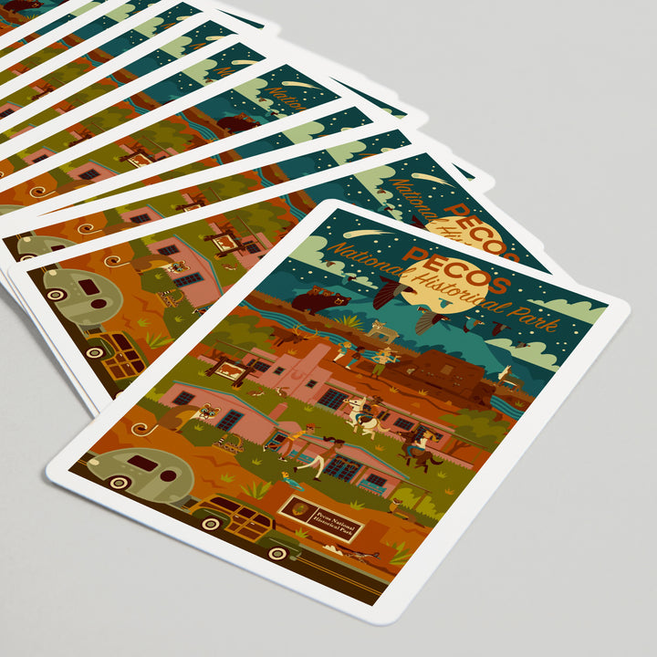 Playing Cards, Pecos National Historic Park, New Mexico, Night Scene, Geometric, 52 Card Deck with Jokers in Box, Unique Art