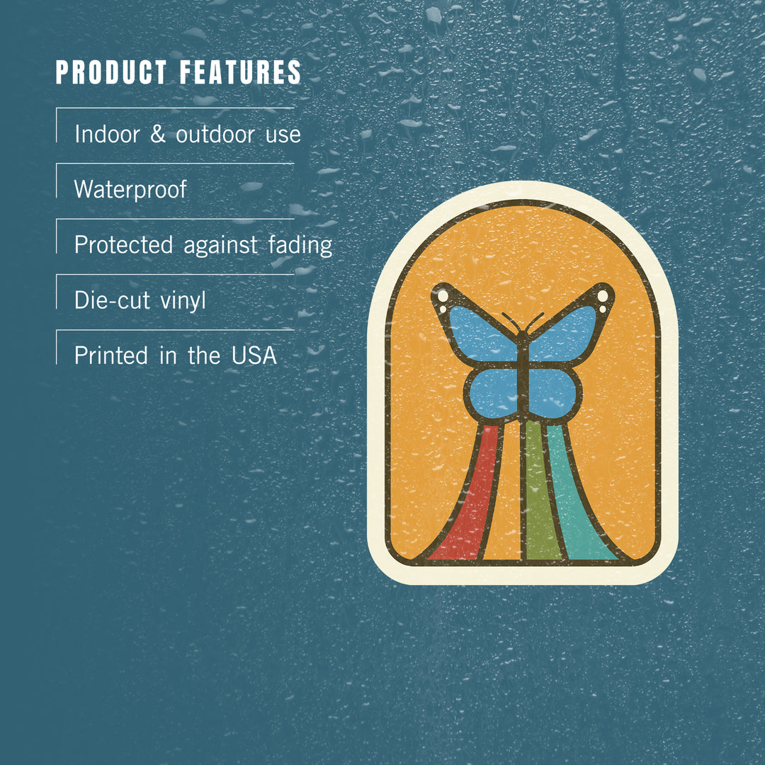 Simple Vector, Blue Morpho, Vinyl Sticker