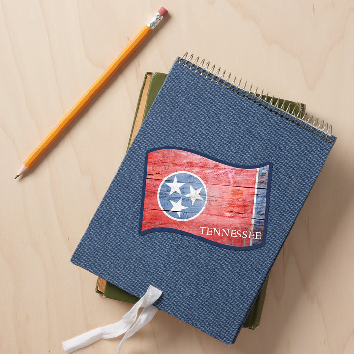 Rustic Tennessee State Flag, Contour, Vinyl Sticker