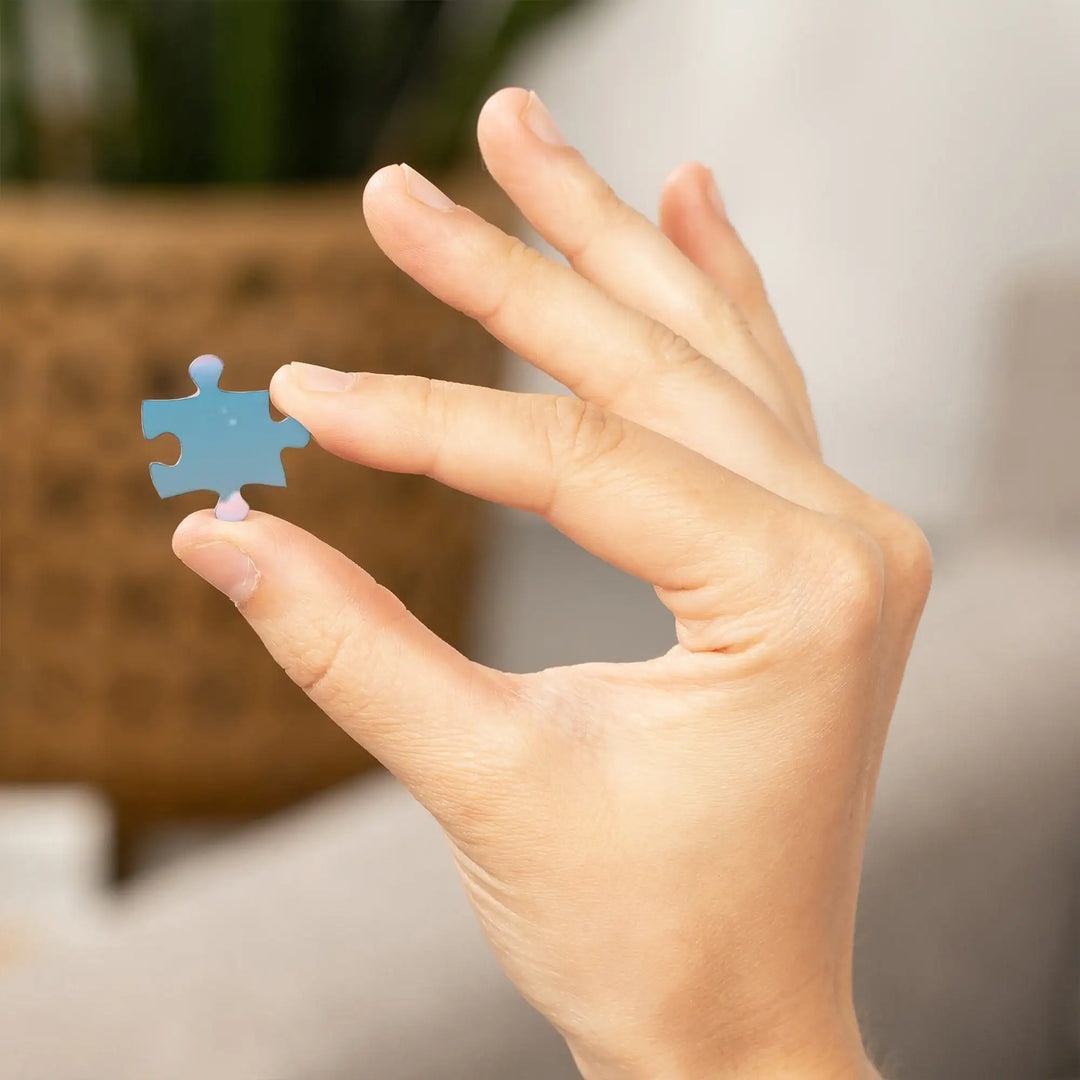 New York City, New York, Lithograph, Brooklyn Bridge at Dusk, Jigsaw Puzzle