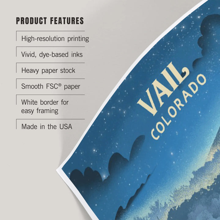 Vail, Colorado, Lithograph, Snow Lodge, Art & Giclee Prints