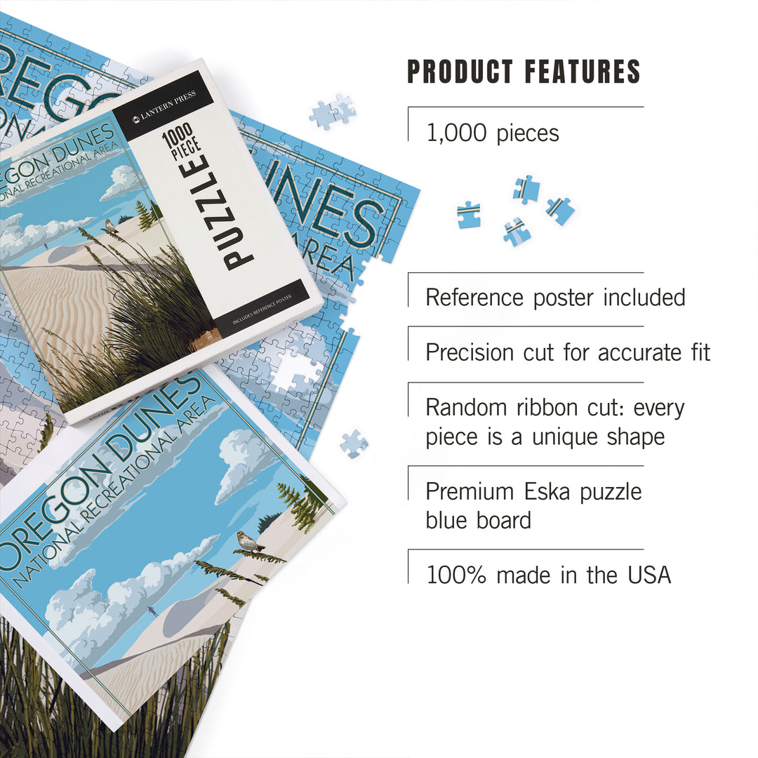 Oregon Dunes on the Oregon Coast, Day Scene, 1000 Piece Jigsaw Puzzle