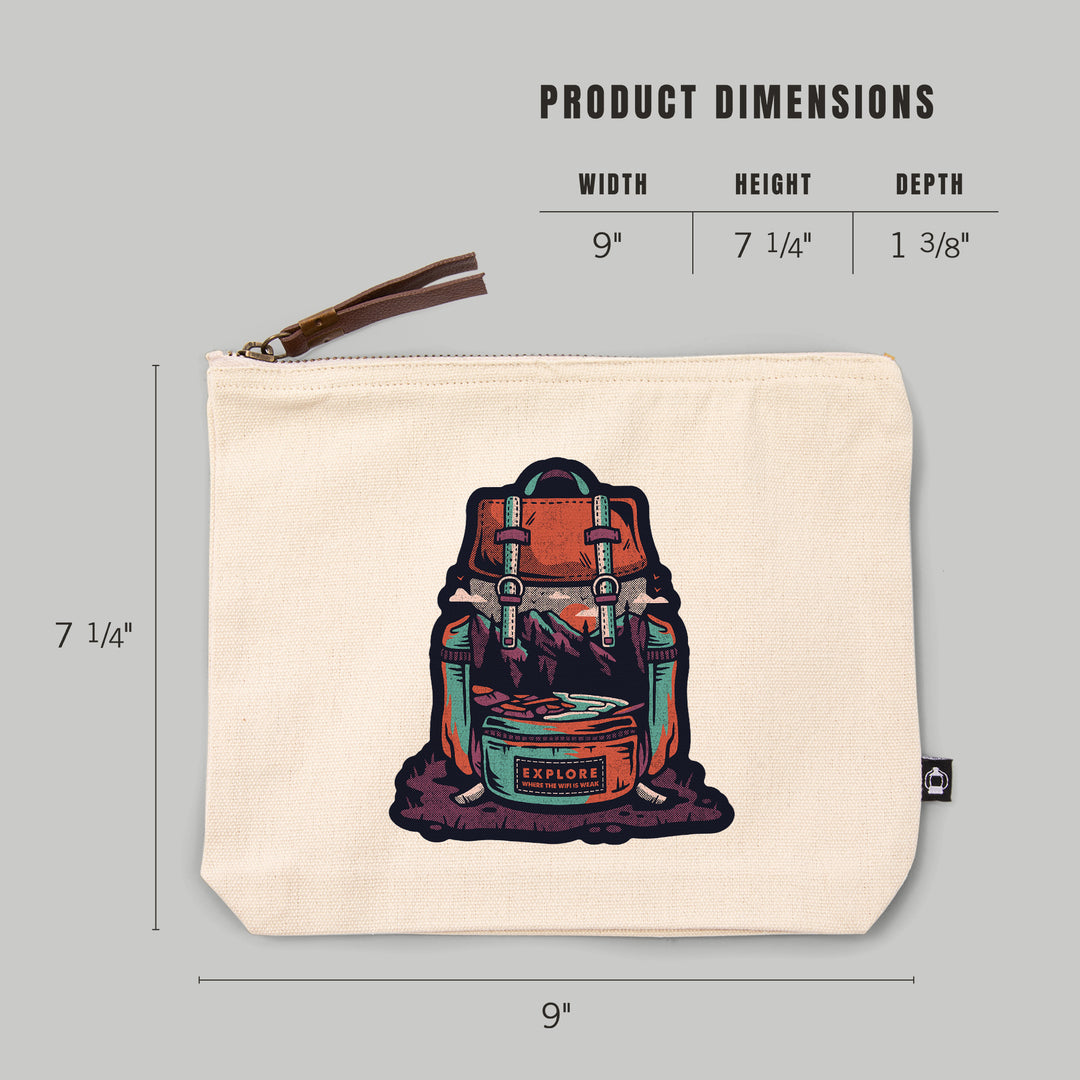 Explore Where the Wifi is Weak, Backpack, Distressed Vector, Accessory Go Bag