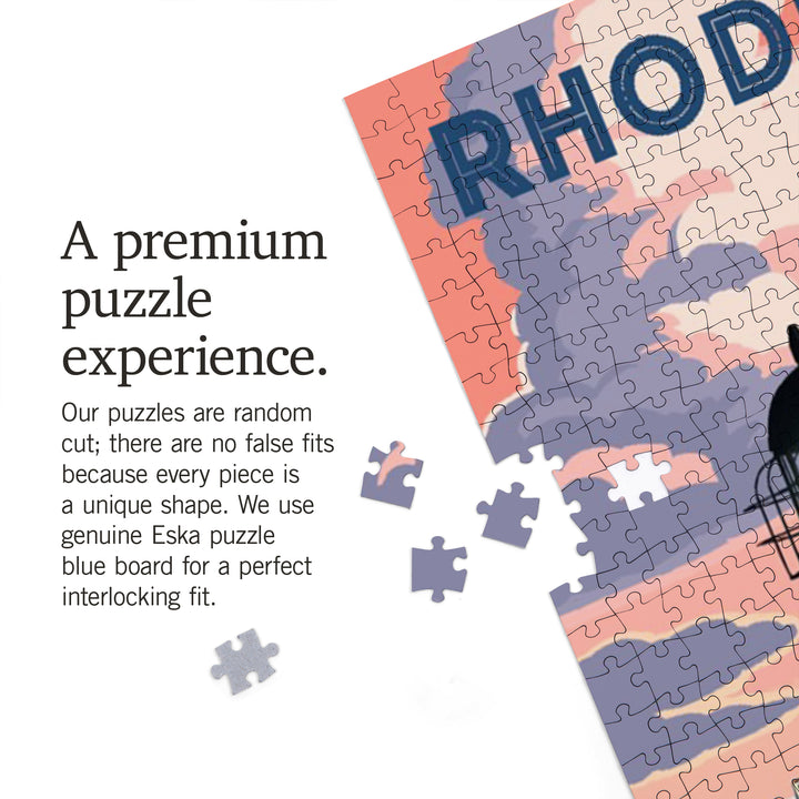 Rhode Island, Painterly, Prudence Island Lighthouse, 1000 Piece Jigsaw Puzzle