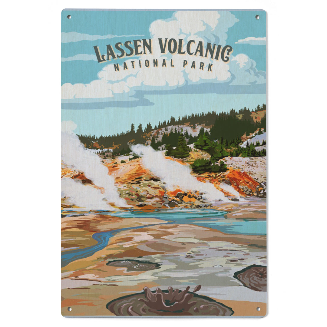 Lassen Volcanic National Park, California, Painterly National Park Series, Wood Signs and Postcards