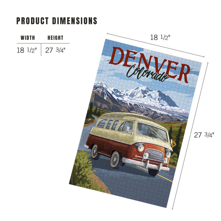 Denver, Colorado, Camper Van and Mountain Drive, Jigsaw Puzzle