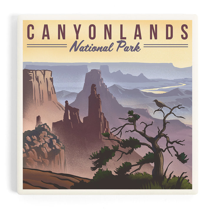 Canyonlands National Park, Utah, Lithograph National Park Series, Coasters