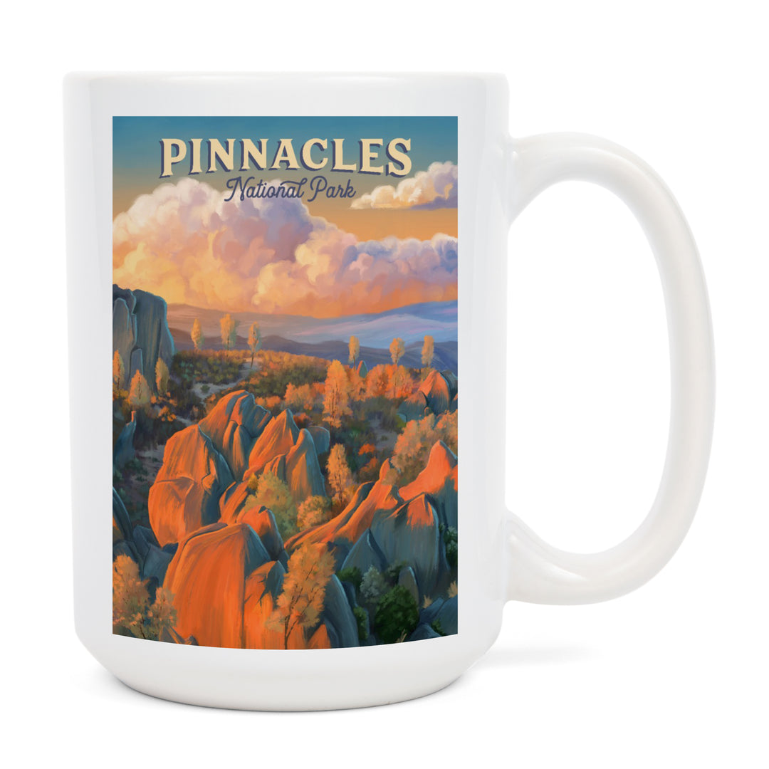 Pinnacles National Park, California, Oil Painting, Lantern Press Artwork, Ceramic Mug