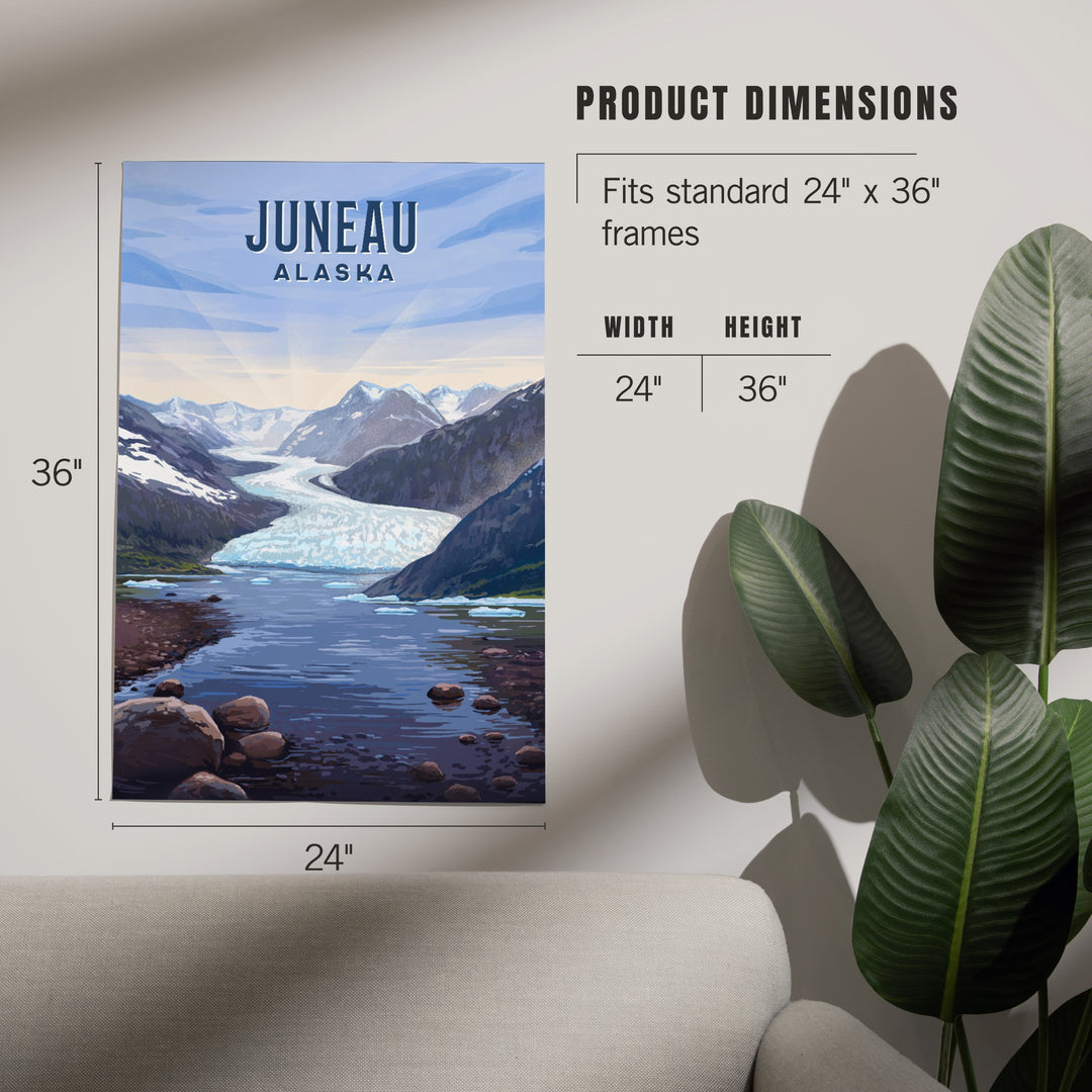 Juneau, Alaska, Mendenhall Glacier, Lithograph, Art & Giclee Prints