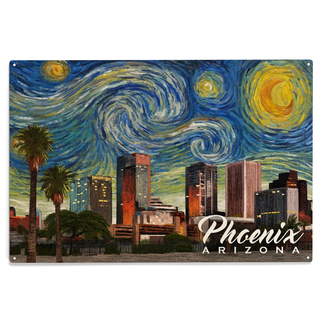 Phoenix, Arizona, Starry Night Series, Wood Sign and Postcards