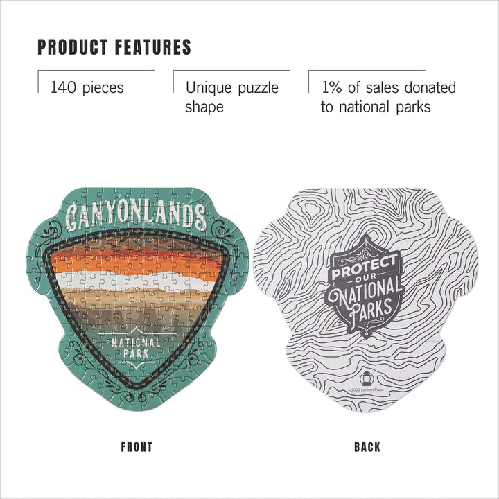 Lantern Press Mini Shaped Adult Jigsaw Puzzle, Protect Our National Parks (Canyonlands)